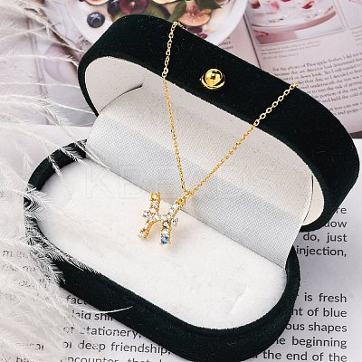925 Sterling Silver Colorful Cubic Zirconia Constellation Pendant Cable Chain Necklaces for Women STER-R009-01G-05-1