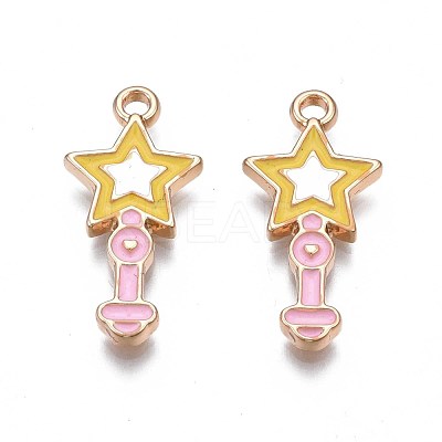 Rack Plating Alloy Enamel Pendants ENAM-S122-82-1
