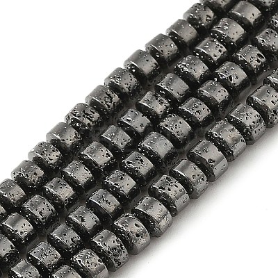 Electroplated Natural Lava Rock Beads Strands G-L606-C02-01D-1