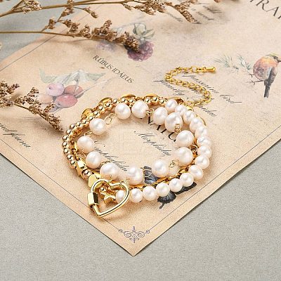 Beaded Bracelets & Link Bracelets & Chain Bracelets Sets BJEW-JB05509-1