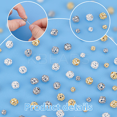 120Pcs 6 Style Brass Beads KK-PH0006-82-1