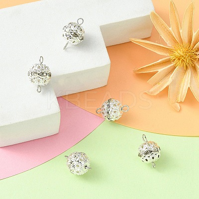 Brass Crystal Rhinestone Connector Charms PALLOY-YW0001-42-1