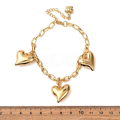 304 Stainless Steel Heart Charms Bracelets BJEW-G758-02G-1