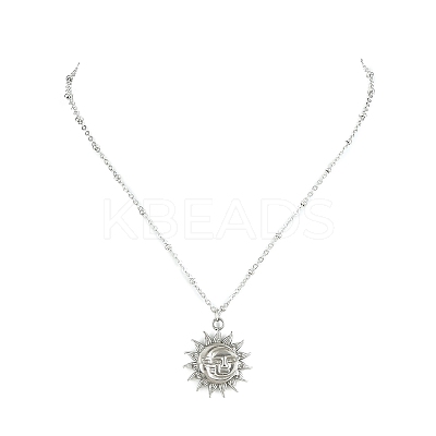 Non-Tarnish 304 Stainless Steel Pendant Necklace for Girl Women NJEW-JN04280-02-1