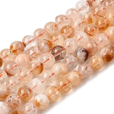 Heated Natural Citrine Beads Strands G-S362-105B-1