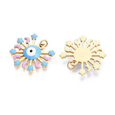 304 Stainless Steel Enamel Pendants STAS-N115-19A-G-1