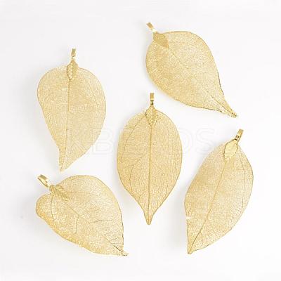 Electroplated Natural Leaf Big Pendants IFIN-Q119-03E-1