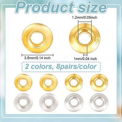 16 Pairs 2 Colors 925 Sterling Silver Spacer Beads FIND-BC0005-45-1