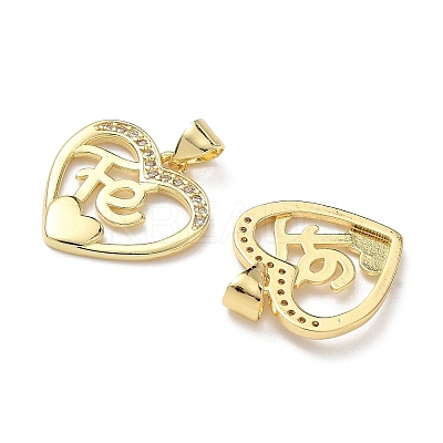 Brass Micro Pave Cubic Zirconia Pendants KK-L243-14G-06-1