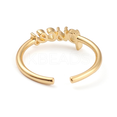 Constellation/Zodiac Sign Brass Cuff Rings RJEW-O042-06G-H-1