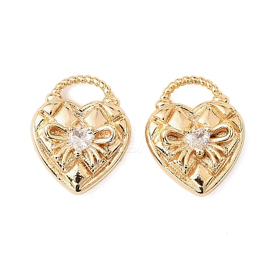 Brass Micro Pave Cubic Zirconia Pendants KK-K351-63G-1