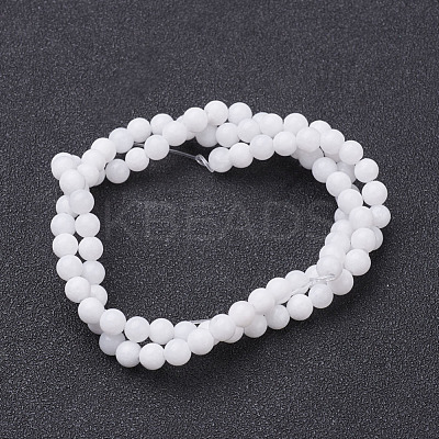 Natural White Jade Beads Strands X-GSR10mmC067-1
