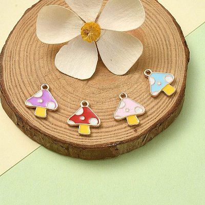 20Pcs 4 Colors Autumn Theme Alloy Enamel Charms ENAM-YW0003-40-1