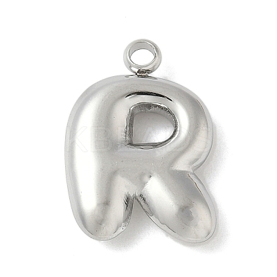 304 Stainless Steel Initial Pendants STAS-S186-12R-P-1