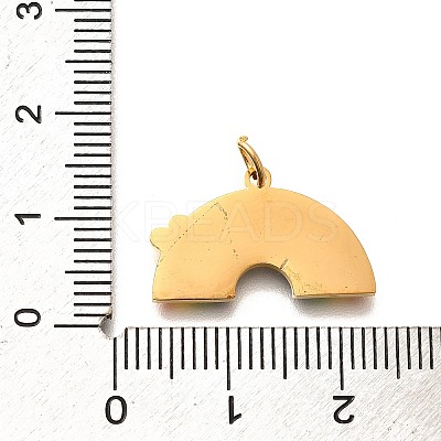 Pride 304 Stainless Steel Enamel Pendants STAS-B079-01G-12-1