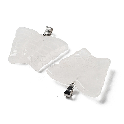 Natural Quartz Crystal Carved Pendants G-B067-01E-1