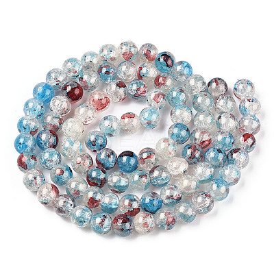 Baking Paint Crackle Glass Bead Strands DGLA-R053-05I-1