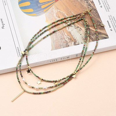 Beaded Necklaces & Pendant Necklace Sets NJEW-JN03076-02-1