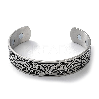 304 Stainless Steel Magnetic Cuff Bangles LS-BJEW-P307-01P-1