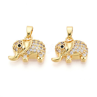 Brass Micro Pave Cubic Zirconia Pendants KK-N257-61G-1