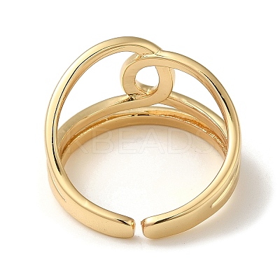 Rack Plating Brass Open Cuff Rings for Women RJEW-M162-27G-1