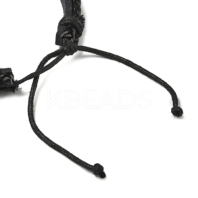Leather & Waxed Cords Triple Layer Multi-strand Bracelets BJEW-F468-10-01-1