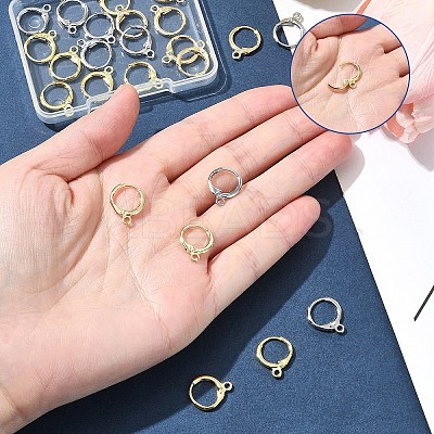 12Pcs 3 Colors Rack Plating Brass Hoop Earring Settings KK-FS0001-45-1