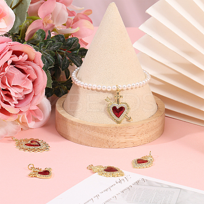 5Pcs 5 Styles Brass Enamel Pendants KK-CA0002-82-1