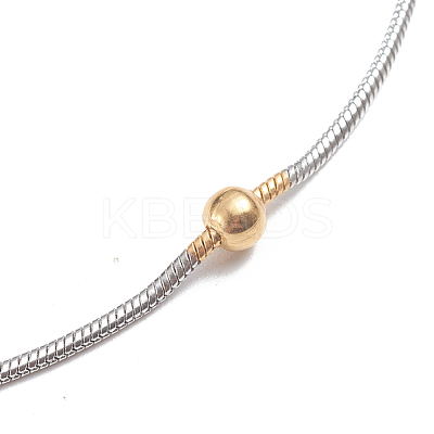304 Stainless Steel Round Snake Chain Anklets AJEW-G024-13A-1