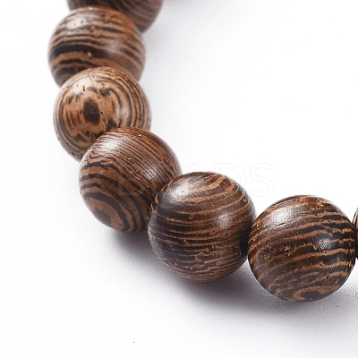 Unisex Wood Beads Stretch Bracelets BJEW-JB04965-1