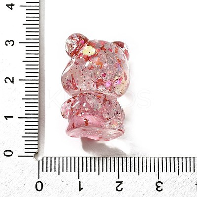 Transparent Resin Little Bear Ornament RESI-S015-01D-1