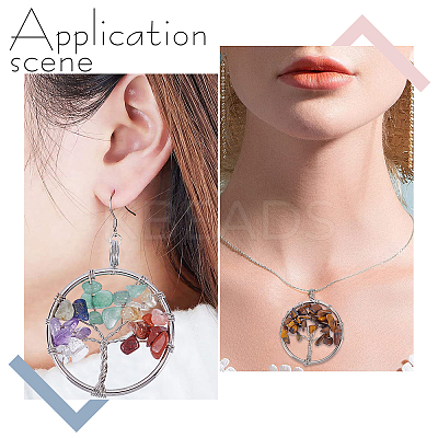 8Pcs 8 Colors Gemstone Pendants G-SC0002-20P-1