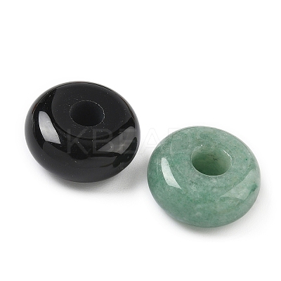 Natural & Synthetic Mixed Gemstone Donut/Pi Disc Charms G-M454-01C-1