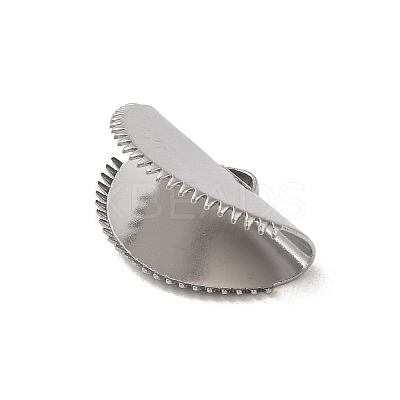 Non-Tarnish 304 Stainless Steel Ribbon Crimp Ends STAS-C080-05C-P-1