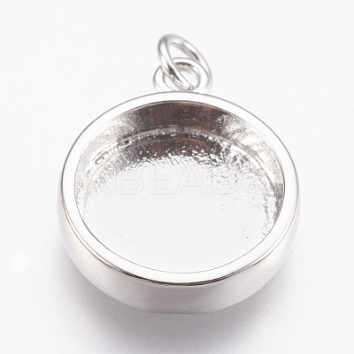 Brass Pendant Cabochon Settings X-KK-P146-06P-1