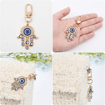 8Pcs 4 Style Alloy Enamel Turkish Evil Eye Pendant Decoration KEYC-GL0001-07-1
