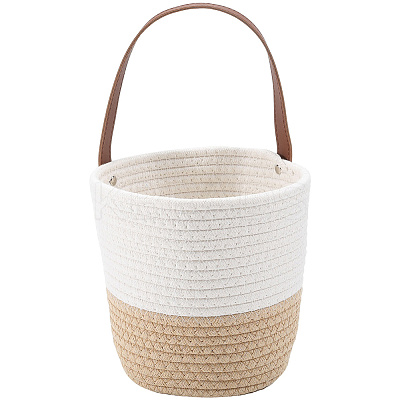 Woven Cotton Storage Baskets AJEW-WH20054-010A-1