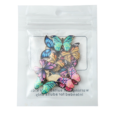 12Pcs 6 Colors Printed Alloy Pendants FIND-FS0001-28-1