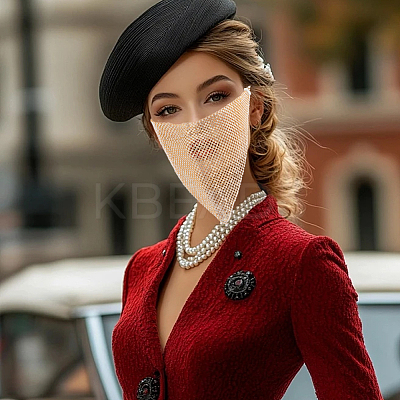 Triangle Alloy Headwear Masquerade Masks AJEW-WH20067-054KCG-1