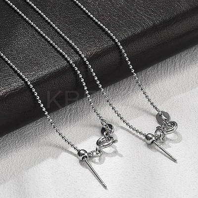 1mm Brass Ball Chain Adjustable Slider Necklaces KK-K398-28P-1