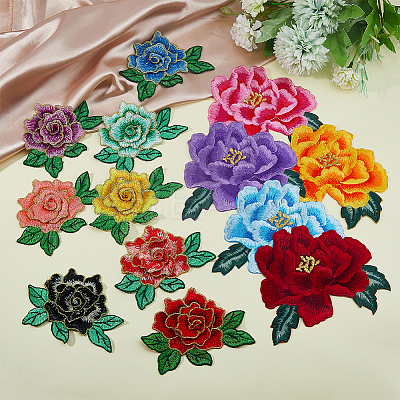 15Pcs 15 Colors  Computerized Embroidery Cloth Iron on/Sew on Patches DIY-FH0001-13-1