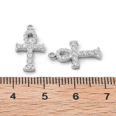 304 Stainless Steel Micro Pave Cubic Zirconia Pendants STAS-Z121-47P-02-1