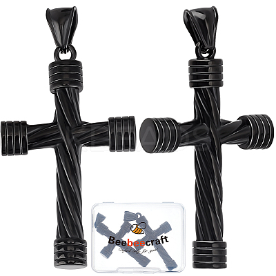 2Pcs 316 Surgical Stainless Steel Pendants STAS-BBC0006-13EB-1