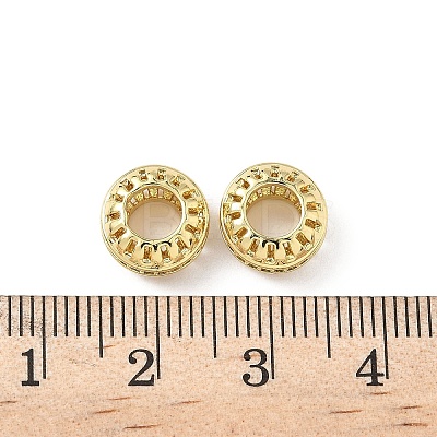Brass Micro Pave Clear Cubic Zirconia European Beads KK-L239-012G-1