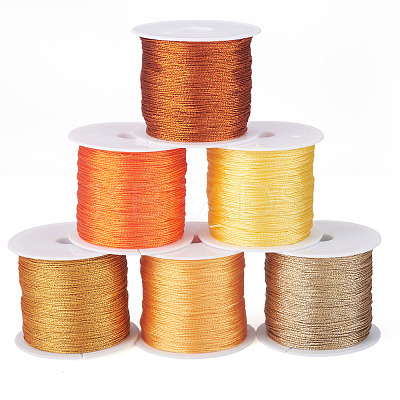 6 Rolls 6 Colors 6-Ply Polyester Metallic Thread OCOR-TA0003-13-1