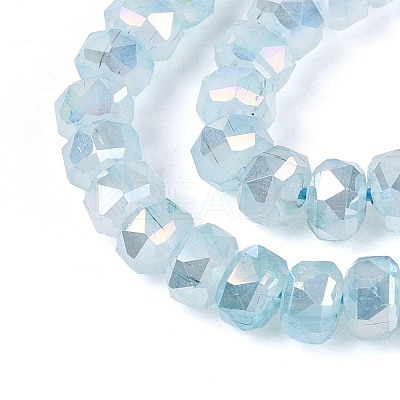 Anti-Tarnish Electroplate Glass Imitation Jade Beads Strands EGLA-T029-6mm-13C-1