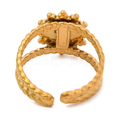 Oval Natural Tiger Eye Finger Rings RJEW-Q822-23G-02-1