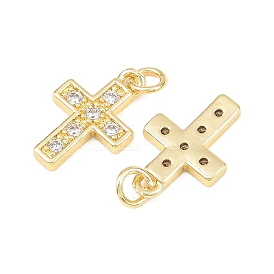 Brass Micro Pave Cubic Zirconia Pendants KK-C162-091G-1