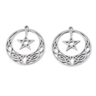 Non-Tarnish 201 Stainless Steel Pendants STAS-N098-044P-1
