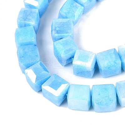 Anti-Tarnish Electroplate Glass Beads Strands GLAA-T025-8mm-10D-1